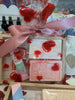 SALE. Valentine DATE NIGHT Tray with Goodies. 1. Vampire Kiss.  2.Pineapple and Orange Lip Balm 3. Peach Shea Butter Soap.