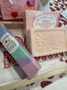 SALE. Valentine DATE NIGHT Tray with Goodies. 1. Vampire Kiss.  2.Pineapple and Orange Lip Balm 3. Peach Shea Butter Soap.