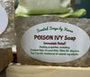 Poison Ivy Soap. Immediate Relief. Oats, both crushed and whole. Tea tree oil, additional natural ingredients. Tucked into a burlap bag with a heart.