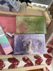 SALE. Valentine XOXO Tray with Goodies. 1. Lavender-Green Leaves- Lemon Soap. 2. Pineapple and Orange Lip Balm 3. Rosemary and Peppermint Soap.