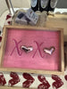 SALE. Valentine XOXO Tray with Goodies. 1. Lavender-Green Leaves- Lemon Soap. 2. Pineapple and Orange Lip Balm 3. Rosemary and Peppermint Soap.