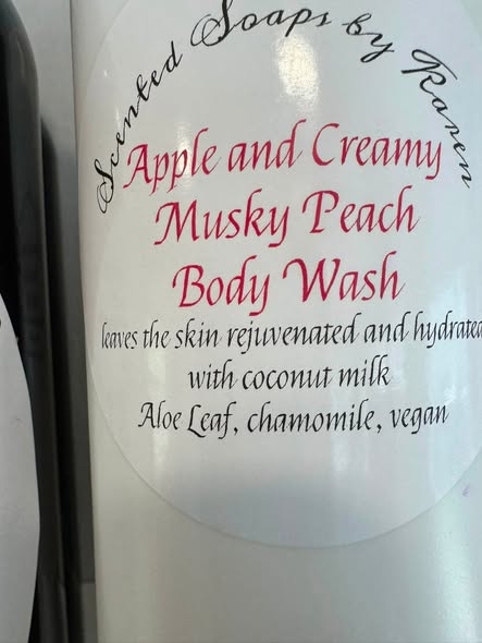 Apple and Creamy Musky Peach Luxury Body Wash.