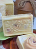 Autumn Apple Cider Soap for your face and body. Each bar has a rose shape soap in the center.