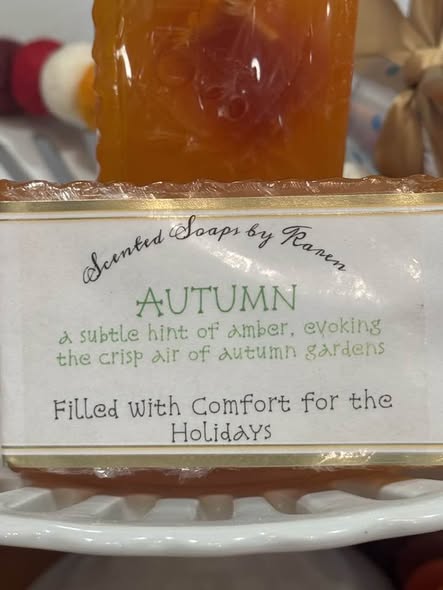 Autumn Glycerin Soap. A subtle hint of amber, followed by the crisp of autumn gardens.