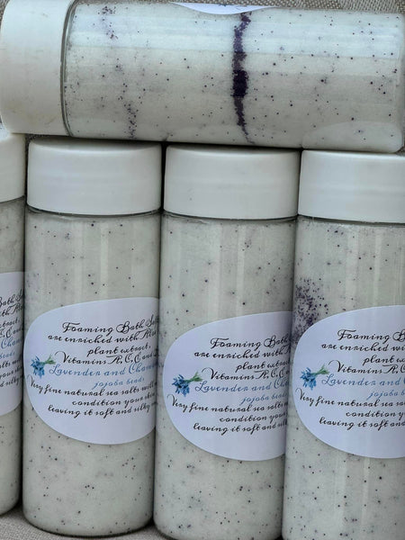SOLD OUT! Lavender and Chamomile Bath Sea Salts with jojoba beads.