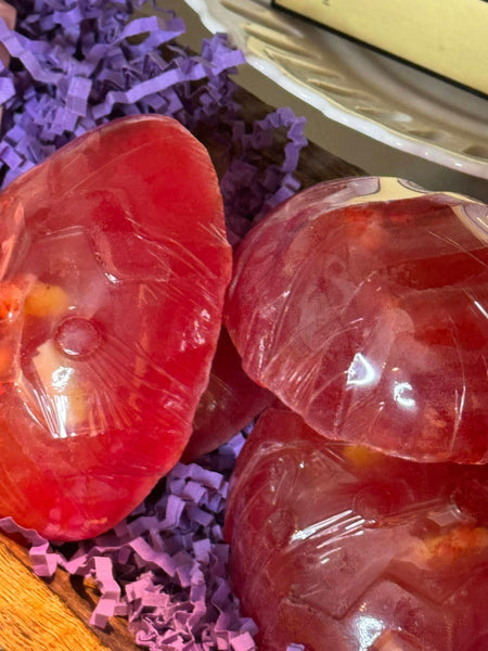 Blood Orange Olive Oil and Glycerin Soap. Citrusy, fresh, juicy, and a little sweet.