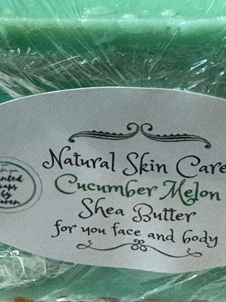 CUCUMBER & MELON Shea Butter Soap with Olive Oil and Glycerin.