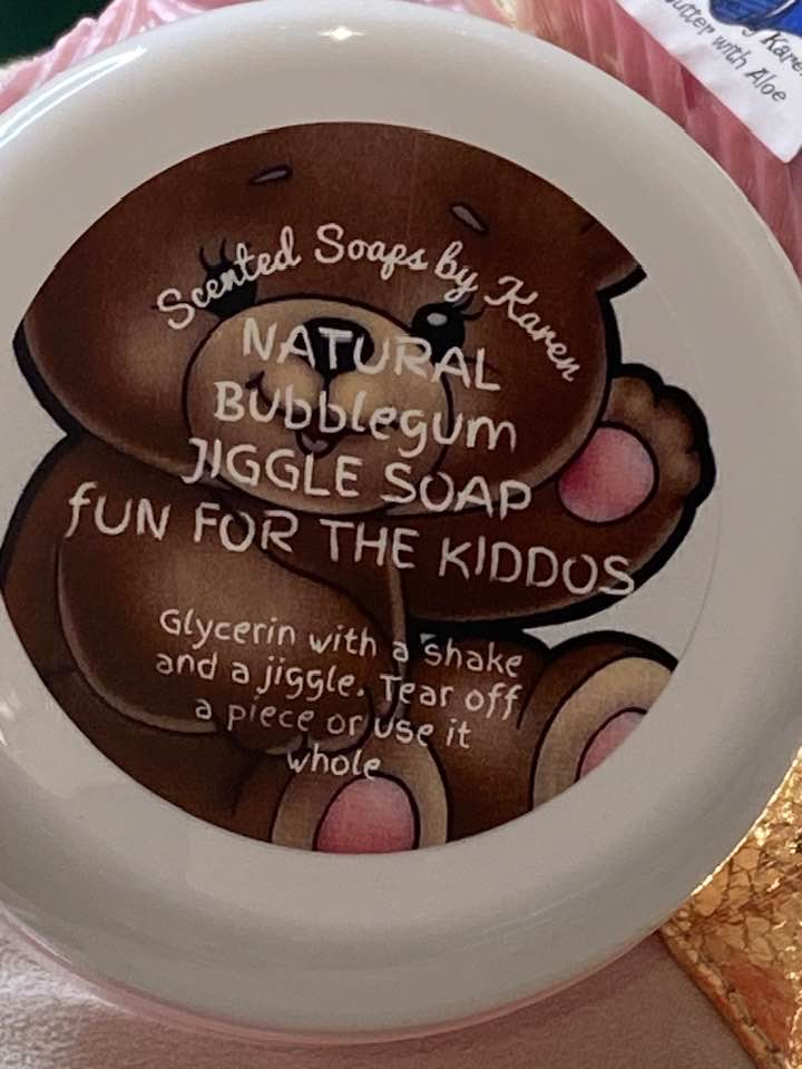 Jiggle Soap. TEDDY BEAR. Bubblegum. Cupcake. Butterfly. Race car. TEDDY BEAR. Snowflake. Heart. or Teddy Bear. The most fun kiddos have while washing their hands.