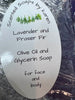 Lavender and Fraser Fir Olive Oil and Glycerin Soap for your face and body. Emotional balance oils.