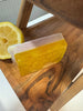 Lavender Lemon Shea Butter and Glycerin Soap. Half of the bar is lemon with a beautiful side dedicated to lavender