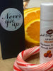 Lip Balm. 2 to a package. Candy Cane. Freshly squeezed Orange. Black box with sticker.