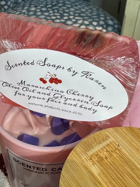 Maraschino Olive Oil and Glycerin Soap. Filled with Glycerin and Shea Butter SOAP.