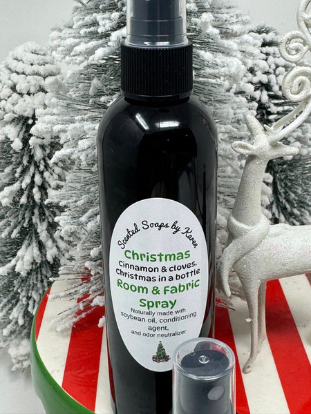 Room and Fabric Spray. Natural. 6 ounces each.   CHRISTMAS, CINNAMON AND CLOVES.  My new neutralizer spray will remove unwanted odors. Free of: Alcohol, gluten, sulfates, paraben. Cruelty free. Vegan