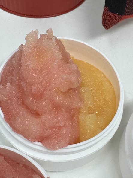 Orange. Peppermint. Candy Cane Sugar Scrub. Refreshing anti-inflammatory, skin toning and skin firming sugar scrub