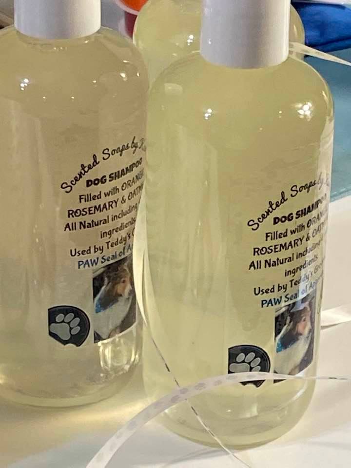 Paw Seal of Approval.  DOG SHAMPOO, 8.5 ounces. Rosemary with Lavender-oatmeal. Aloe Gel-Chamomile. 4 additional products.