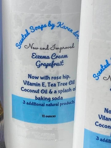 Eczema Cream 11 ounce bottles. All Natural with Grapefruit. No toxins, no parabens. Now with Rose Hip, Coconut Oil