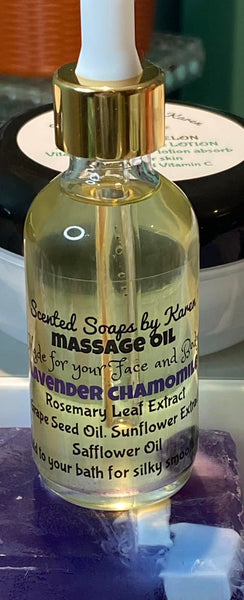 LAVENDER Massage Oil. Water soluble. 4 ounces Add to your bath and rinse with water. Grape Seed Oil (anti-inflammatory) Sunflower Extract. Rosemary Leaf Extract (antioxidants and anti-inflammatory compounds) Safflower Oil.