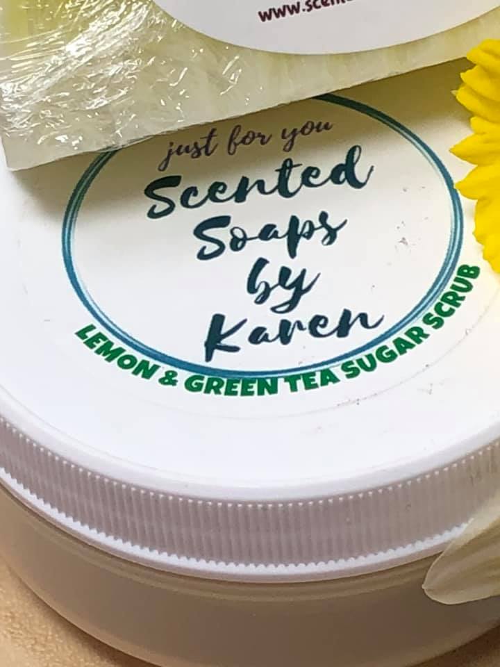 Lemon and Green Tea Sugar Scrub. Green Tea is an anti-oxidant, and anti-inflammatory