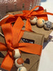 Pumpkin Spice Glycerin SOAP. Adorable box finished with soap, handpainted wooden beads, grosgrain ribbon and personalized tag.