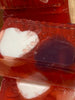 Wild Cherry Face & Body Soap. Cherry color, scent. Large Olive Oil and Glycerin Bars. Hearts in the center.